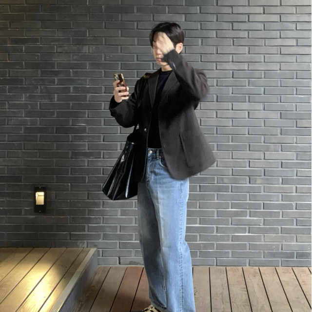 復古水洗牛仔褲